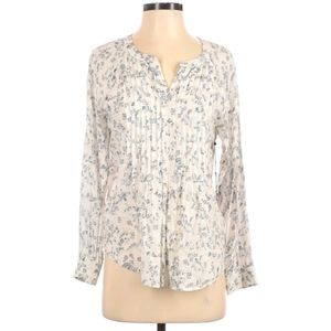TU Vince Camuto cream blue floral blouse siz
